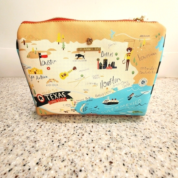 Spartina 449 Texas Theme Make-up bag/Pouch NWT - Picture 2 of 5